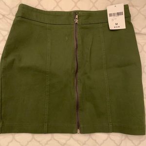 Olive Denim Skirt